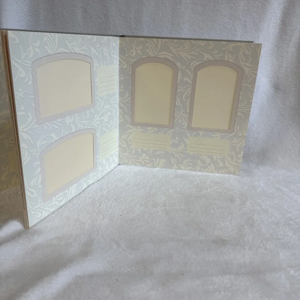 Michel Memories Dove Floral‎ Grey Fabric Photo Album 11.5x11.5 Square Keepsake